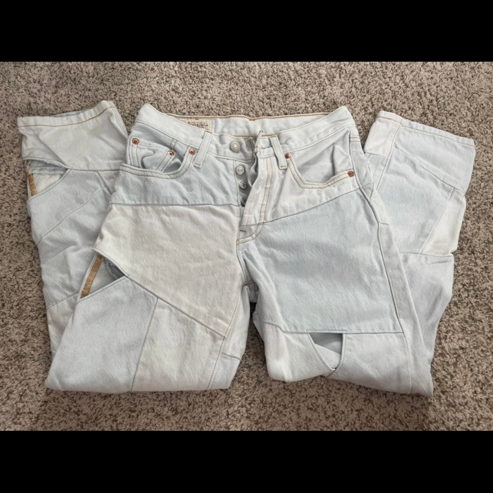 501 vintage Levi premium jeans size 24w, high rise, fit through butt and thigh